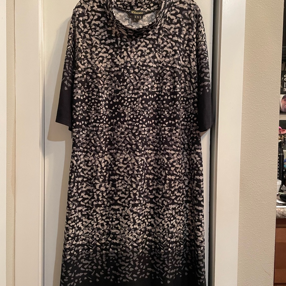Chic Black and White Floral Dress
